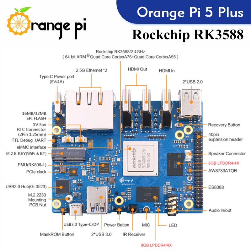 Orange Pi 5 Plus Computer a Sc - Rockchip Rk3588 Development Board recensione e prezzo